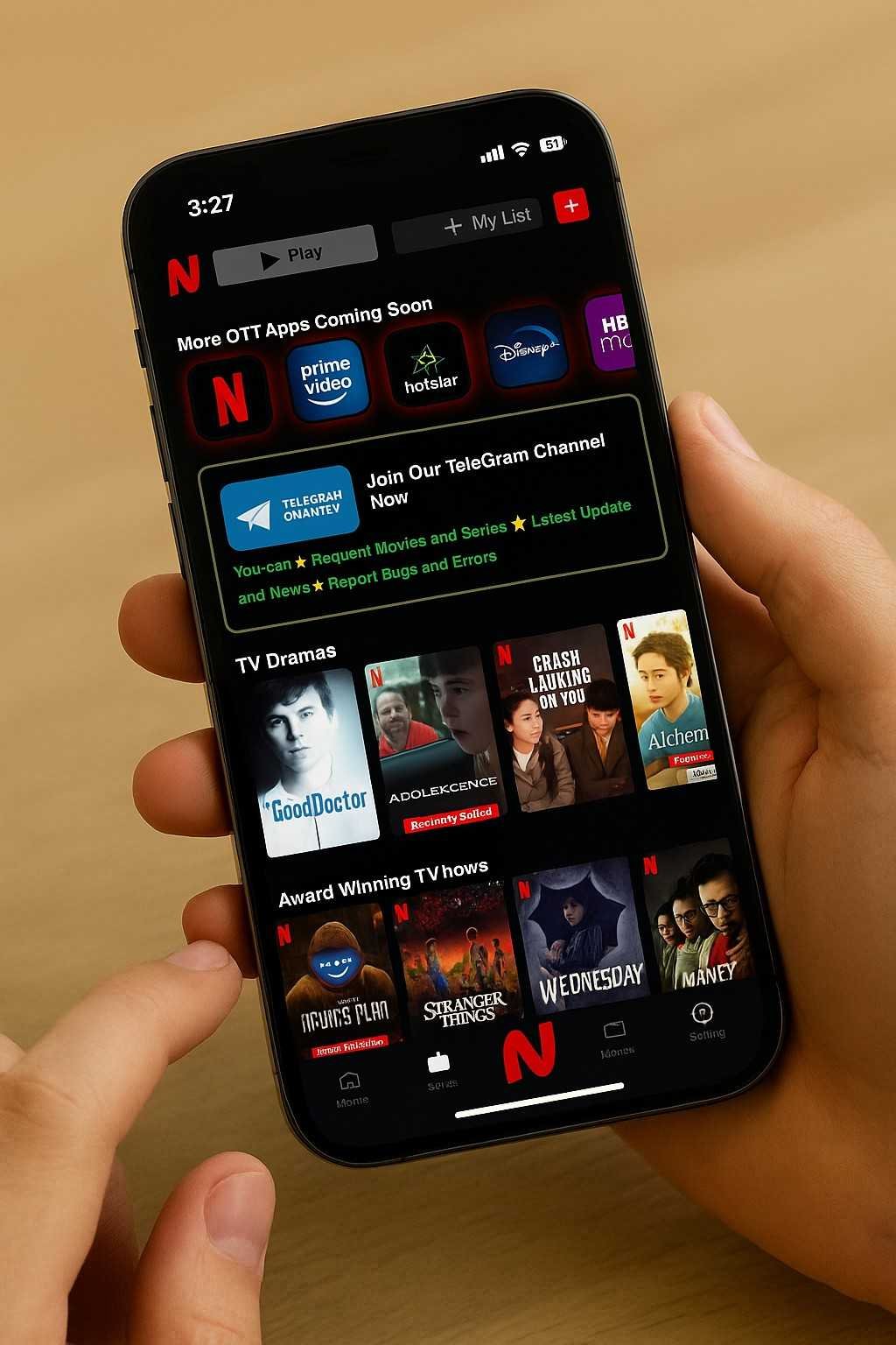NetMirror video player interface with advanced controls