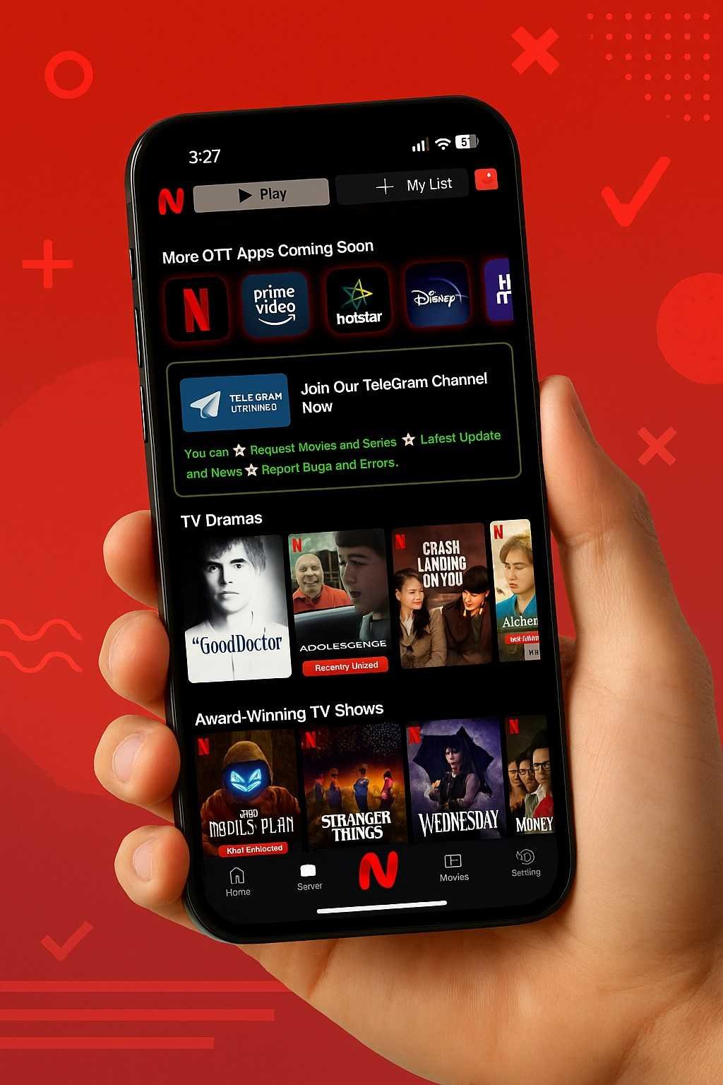 NetMirror app streaming interface showing movie selections